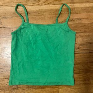 Green Cotton on Straight Neck top